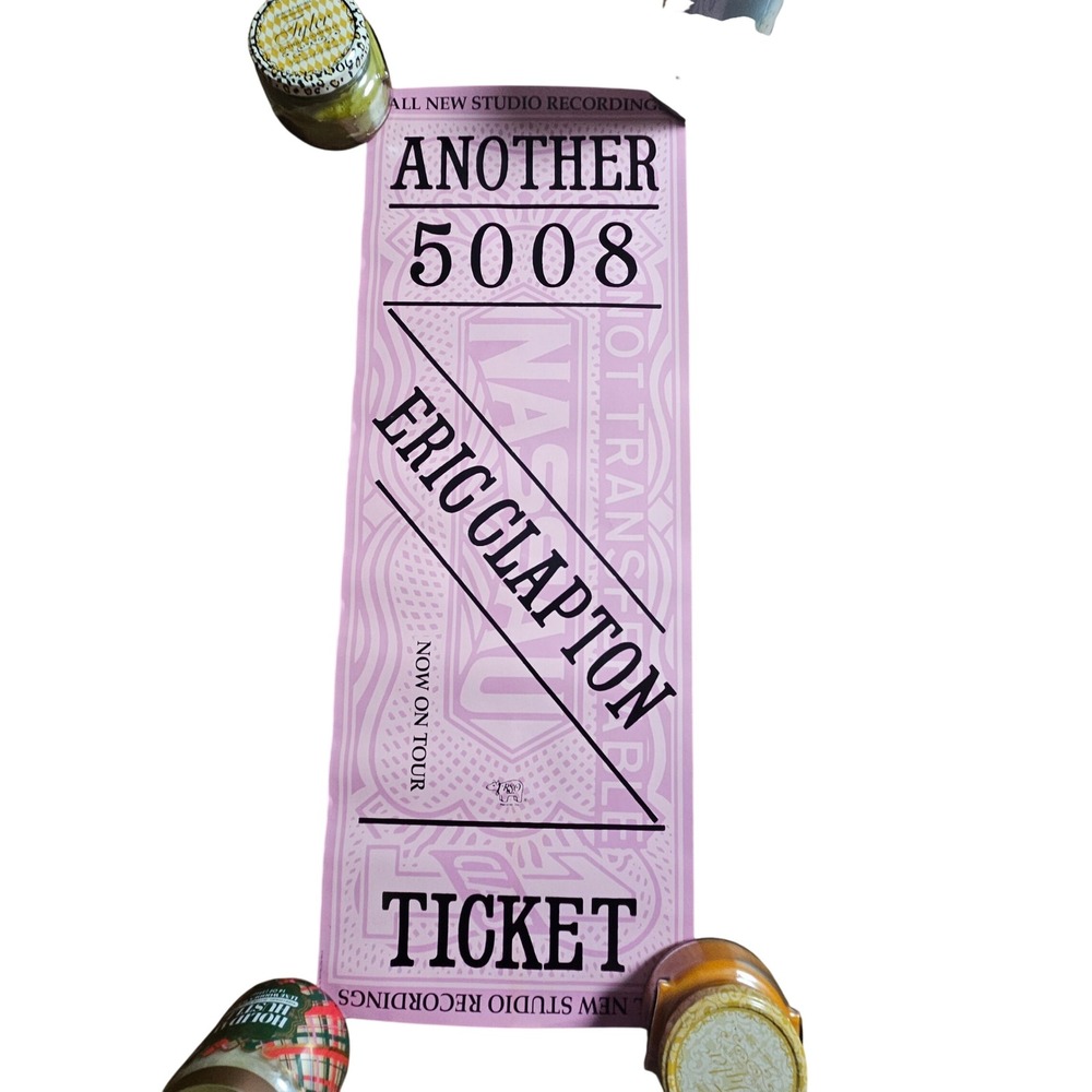 Vintage 1981 Eric Clapton Another Ticket 5008 Tour Poster 11x30 RSO Records